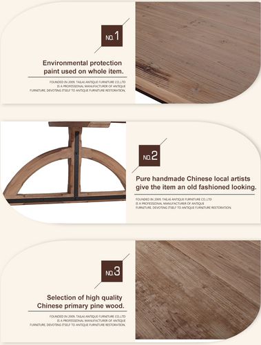 餐厅及厨房家具  餐桌 产品描述   产品名称 工厂销售复古风格木制